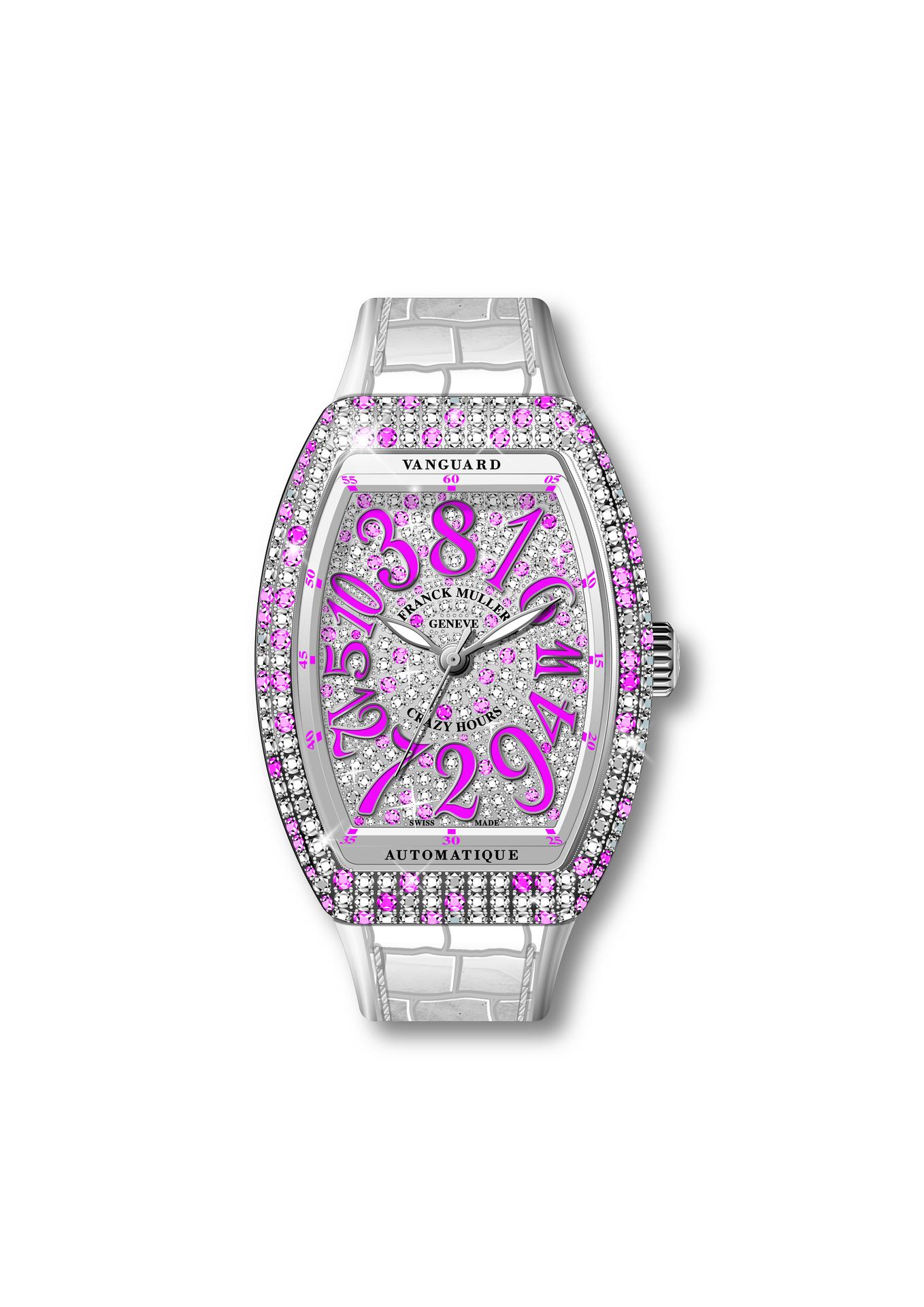 Franck muller crazy hours diamond encrusted watch sale