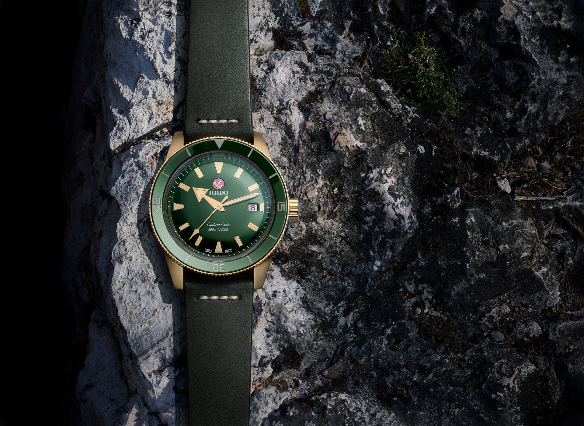 Rado captain discount cook green bronze