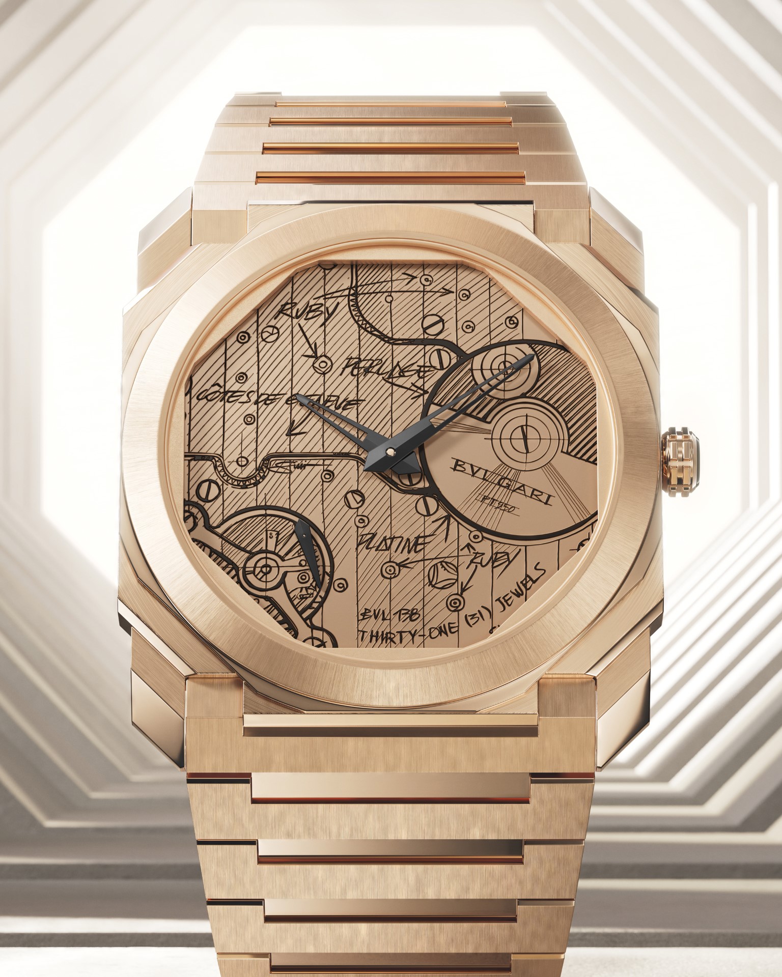 THE ART of BVLGARI カタログ Bulgari Octo Finissimo Sketch: A Blend of Art and Technique