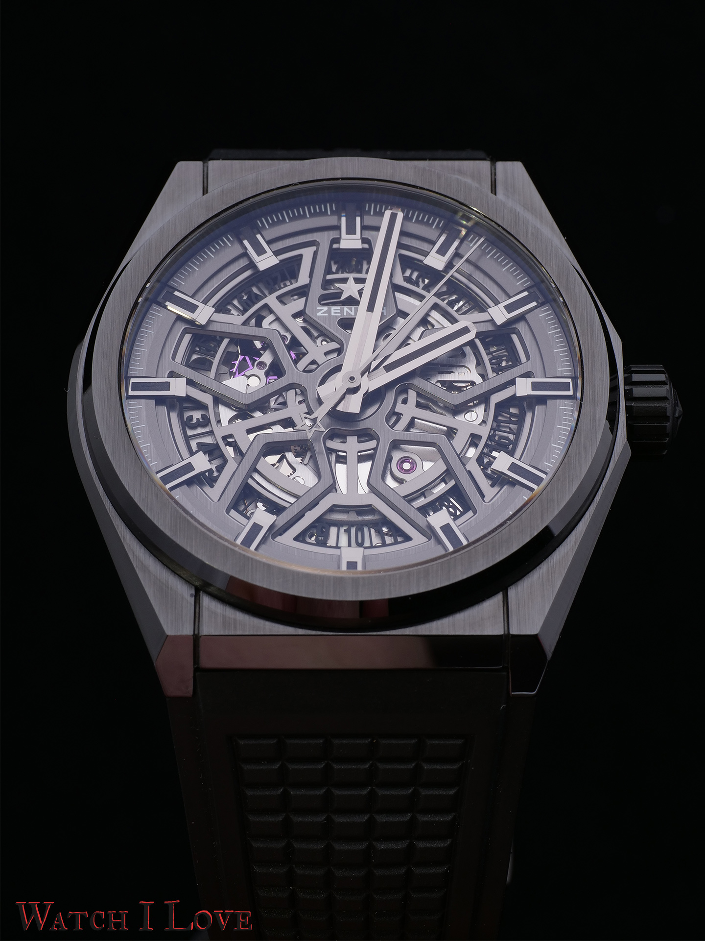 Zenith Defy Classic Black Ceramic Skeleton Dial Rubber Strap Men's Watch  49.9000.670/77.R782